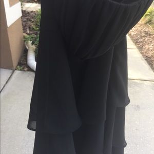 black strapless ruffled dress size 0 WH/BM